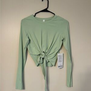 LULULEMON Mint Green Long Sleeve Tie-Front Top